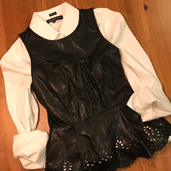 Forever 21 Tops - ❤️Sleeveless Top, Faux Black Leather, Peplum